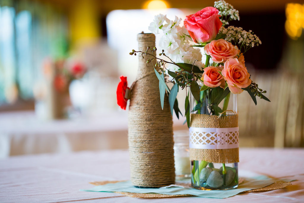 Wine bottles recycled for apartment decor